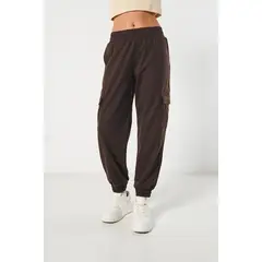 KOAJ - Pantalón unicolor cargo jogger con bolsill Mujer