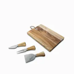 AMBIENTE GOURMET - Set para quesos en acacia x4