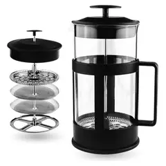 INNOVA - Prensa Francesa Cafetera De Vidrio Borosilicato 1000ml Con Filtro Fino