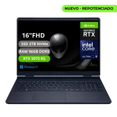 PORTATIL ALIENWARE 16X AURORA INTEL CORE ULTRA 9 275HX RTX 5070 8GB RAM 96GB SSD 2TB 240Hz