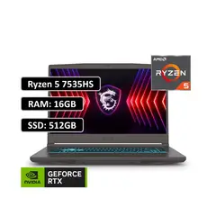 MSI - PORTATIL A15 AMD RYZEN 5 7535HS – 16GB DDR5 – NVIDIA GeForce RTX 3050 4GB – 512GB SSD