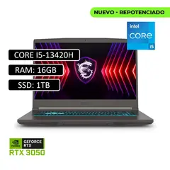 MSI - PORTATIL GAMER THIN 15 Intel Core i5 13420H 16GB RAM 1TB SSD RTX 3050 15.6″