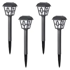 GENERICO - Lamparas Solares Set X 4 Unidades Jardin Amorphus Negras Negro