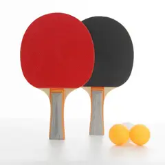 GENERICO - Set Raquetas Ping Pong Tenis De Mesa Rojo Negra + Pelotas