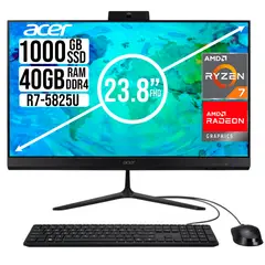 ACER - TODO EN UNO AMD RYZEN 7 5825U SSD 1TB RAM 40GB 23,8 FHD