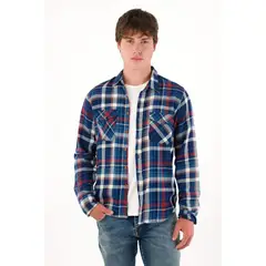 TENNIS - Camisa manga larga con diseño a cuadros multicolor para hombre