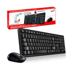 GENIUS - Combo de Teclado y Mouse Ergonomicos Inalámbricos KM 8206S Silencioso