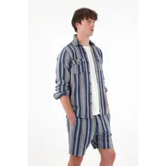 TENNIS - Camisa manga larga con diseño a rayas para hombre