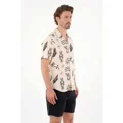 TENNIS - Camisa tipo bowling con estampado para hombre