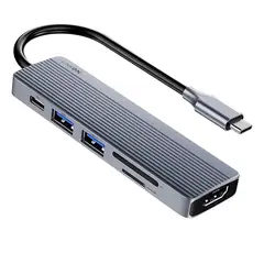 GENERICO - Adaptador Hub 8 En 1 Tipo C Hdmi Puerto Land Usb Mac Y Pc Sd