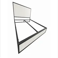 GENERICO - Cama Sencilla Metal Madera Agata Gris 100 x 190 x 24