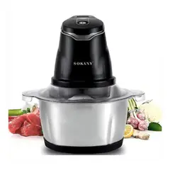 SOKANY - Picatodo Electrico 400w 2 Litros Doble Cuchilla Acero Color Gris