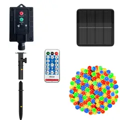 GENERICO - Luces navideñas solares recargable exterior 50 metros multicolor