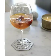 MYARKA LATINA - Set de portavasos Doble faz x6 u Modelo Cubit Color PlataDorado