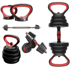 ONE PIXEL - Kit Pesas 40 Kg Convertible Pesa Rusa Barra Larga