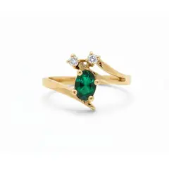 BELLEZA EXPRESS - Anillo en oro de 18k con esmeralda natural