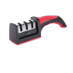 OEM - Afilador De Cuchillos Acero Mango Antideslizante Pro Color Negro