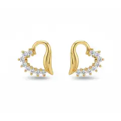 BELLEZA EXPRESS - Aretes en oro 18k forma corazon