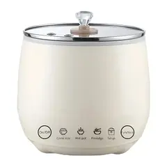 NOBELSOUND - Olla Arrocera Electrica Pequeña 1.8 Litros 1 A 3 Porciones Blanco