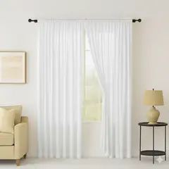 GENERICO - Cortina Blanca Dividida En Velo Muselina 280cm Ancho X 210cm Alto