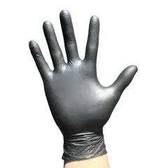 GENERICO - Guantes De Nitrilo Negro Calibre 6 - Caja X 100 Unidades - Talla: S