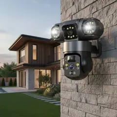 AWEI - Camara de Vigilancia Ptz 4 en 1 Camara de Seguridad 4 Lentes