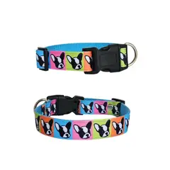 GENERICO - Collar para Perro Estilo Carita Bulldog Talla L Color Azul