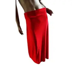 VIA7 - Conjunto de falda larga y blusa tipo croptop moda mujer