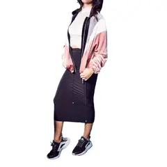 VIA7 - Falda negra pitillo a media pierna licrada