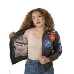ALMA DE AVIADOR - Chaqueta 13G1Piloto Militar Dama Café Combo