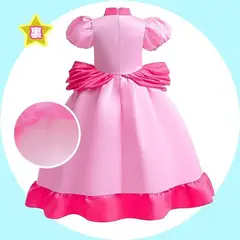 GENERICO - Disfraz Vestido Princesa Peach De Niña Halloween TALLA XL