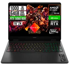 HP - PORTATIL OMEN AMD RYZEN 9 8940HX RTX 5060 8GB SSD 1TB RAM 64GB 16" 2K 144HZ
