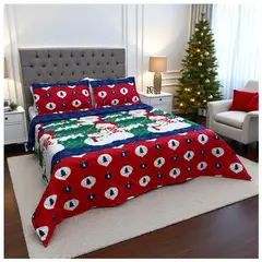 HOGARETO - Edredón Unifaz Navidad Cama Doble