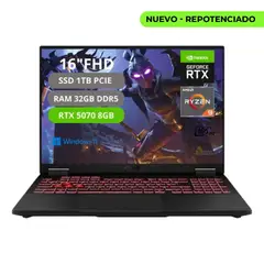 ASUS - PORTATIL TUF A16 RYZEN 9 270 RAM 32GB SSD 1TB RTX 5070 8G