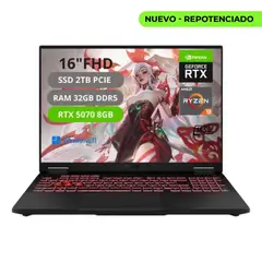 ASUS - PORTATIL TUF A16 RYZEN 9 270 RAM 32GB SSD 2TB RTX 5070 8G