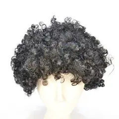 GENERICO - Peluca Afro Crespo Color Negro Corta Para Disfraz