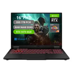 ASUS - PORTATIL TUF A16 RYZEN 9 270 RAM 96GB SSD 1TB RTX 5070 8G