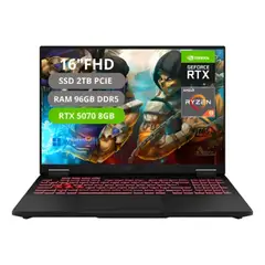 ASUS - PORTATIL TUF A16 RYZEN 9 270 RAM 96GB SSD 2TB RTX 5070 8G