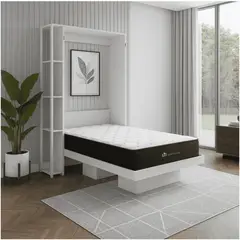 2020 HOME - Combo Colchón 90 x 1,90 cm + Cama Sencilla Abatible Japón