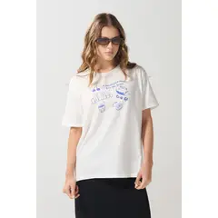 KOAJ - Camiseta en algodón estampada unicolor con manga corta Mujer