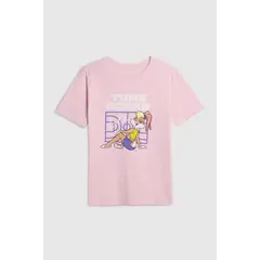 KOAJ - Camiseta hombro rodado para niña estampado en frente de Niña