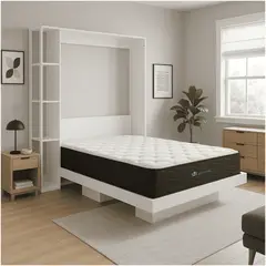 2020 HOME - Combo Colchón 1,40 X 1,90 cm + Cama Doble Abatible Siena