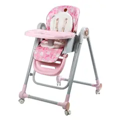 GENERICO - SILLA DE COMER MECEDORA GRAVY EB637 Rosa llamitas