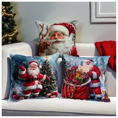 HOGARETO - Set x 3 Cojines de Navidad - Santa