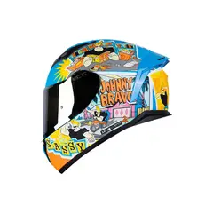 SHAFT - Casco Certificado 582 SP JOHNNY BRAVO Azul-Visor IR Dorado
