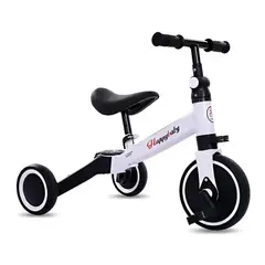 GENERICO - Bicicleta Equilibrio Triciclo 3 En 1 Plegable Blanco