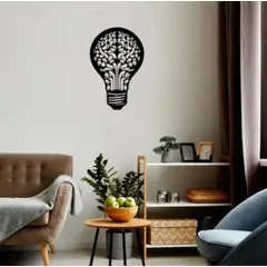 BEER EXPERIENCE LAB - Cuadro decoración pared Bombillo de ideas 60x40cm MDF Negro