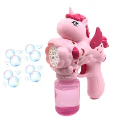 GENERICO - Pistola Burbujera Unicornio Con Liquido Burbujero + Bateria