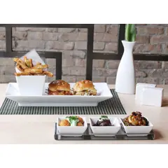 FOH - Plato Cuadrado Kyoto™ con Patas 45 - 4 oz - Paquete de 6 pcs