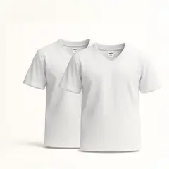 SIABATTO - Combo X2 Camisetas Niño Acanalada Cuello V - 3344